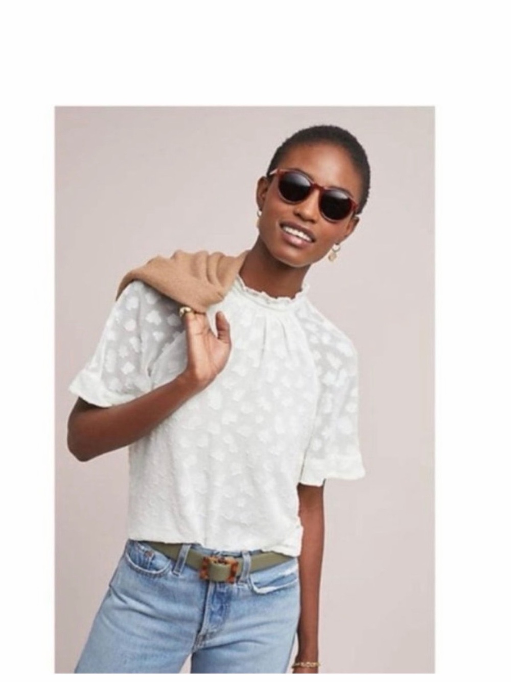 Anthropologie Feather Bone Chalet Blouse Women Small Boho